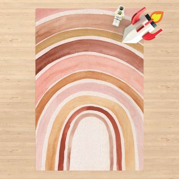 Cork mat - Watercolour Rainbow Pale Pink - Portrait format 2:3