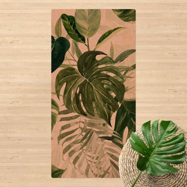 Cork mat - Watercolour Tropical Arrangement With Monstera - Portrait format 1:2