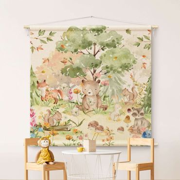 Tapestry - Watercolour Forest Animals