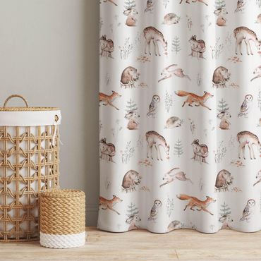 Curtain - Watercolour Forest Animal Friends Patterns