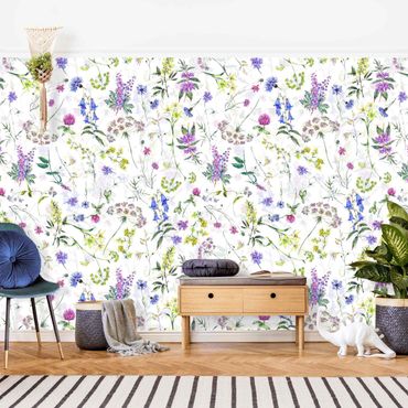 Wallpaper - Watercolour Wild Flowers
