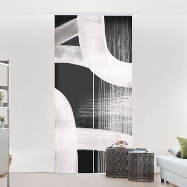 Sliding curtain set - Abstract Mountain Landscape Pastel Pattern - Panel