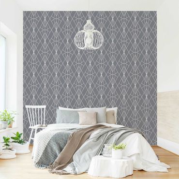 Wallpaper - Art Deco Diamond Pattern In Front Of Gray XXL