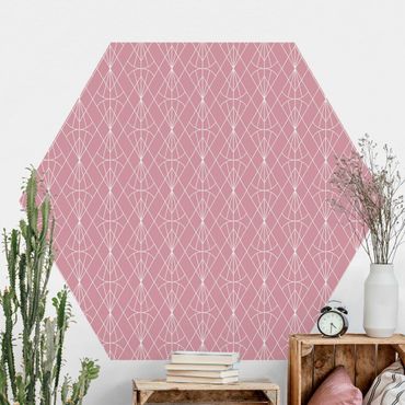 Self-adhesive hexagonal pattern wallpaper - Art Deco Diamond Pattern In Front Of Pink XXL