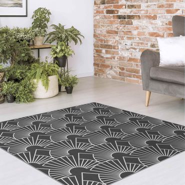 Rug - Art Deco Radial Arches Line Pattern