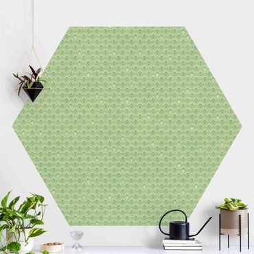 Self-adhesive hexagonal pattern wallpaper - Art Deco Bright Arches Pattern