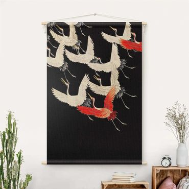 Tapestry - Asian Crane In Textile Look