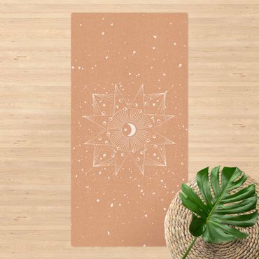 Cork mat - Astrology Moon Magic White - Portrait format 1:2