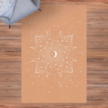 Cork mat - Astrology Moon Magic White - Portrait format 2:3