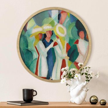 Circular framed print - August Macke - Three Girls