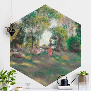 Self-adhesive hexagonal pattern wallpaper - Auguste Renoir - Landscape With Figures