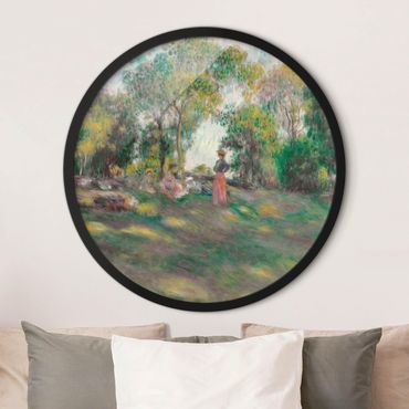Circular framed print - Auguste Renoir - Landscape With Figures