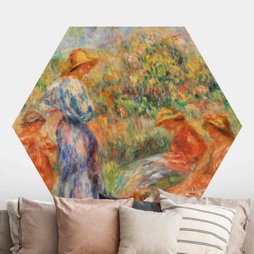 Self-adhesive hexagonal pattern wallpaper - Auguste Renoir - Three Women And Child In A Landscape