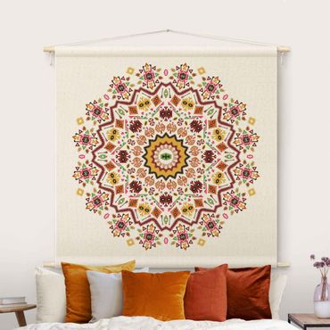 Tapestry - Aztec Boho Mandala Colourful