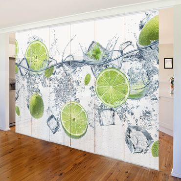 Sliding panel curtains set - Refreshing Lime