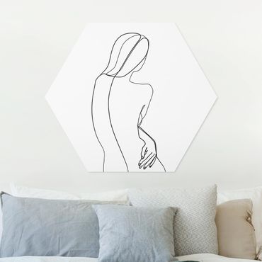 Forex hexagon - Line Art Back Woman Black And White