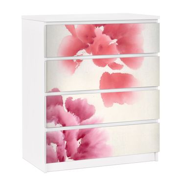 Adhesive film for furniture IKEA - Malm chest of 4x drawers - Artistic Flora II