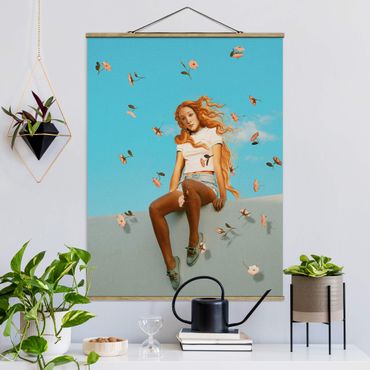 Fabric print with poster hangers - Retro Venus