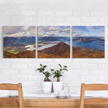 Print on canvas 3 parts - Roys Peak In New Zealand