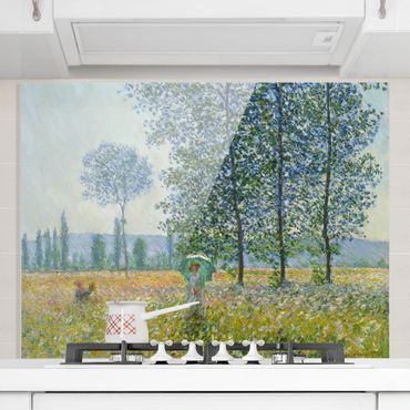 Glass Splashback - Claude Monet - Fields In Spring - Landscape 3:4