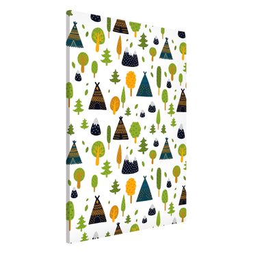 Magnetic memo board - Tipi In The Woods With Mountaintops