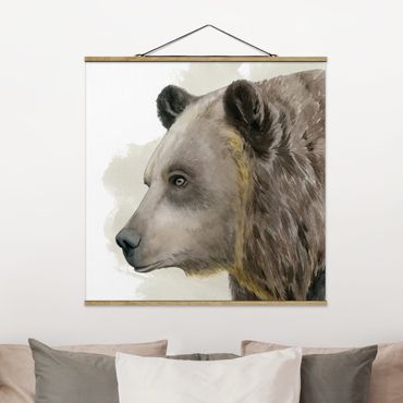Fabric print with poster hangers - Forest Friends - Bear