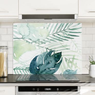 Glass Splashback - Palm Fronds In Water Color I - Landscape 3:4