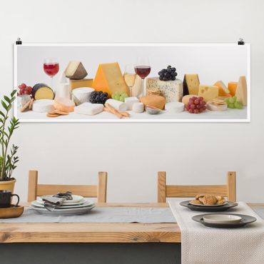 Panoramic poster kitchen - Cheese Varieties