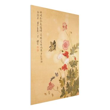 Print on forex - Yuanyu Ma - Poppy Flower And Butterfly