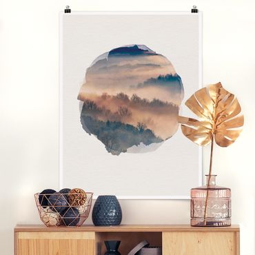 Poster - WaterColours - Mist At Sunset