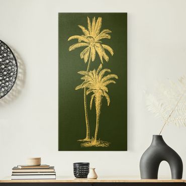 Canvas print gold - Illustration Palm Trees On Green