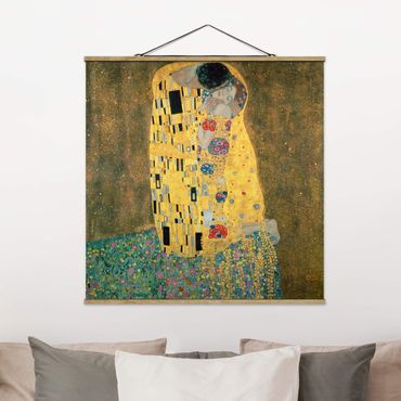 Fabric print with poster hangers - Gustav Klimt - The Kiss