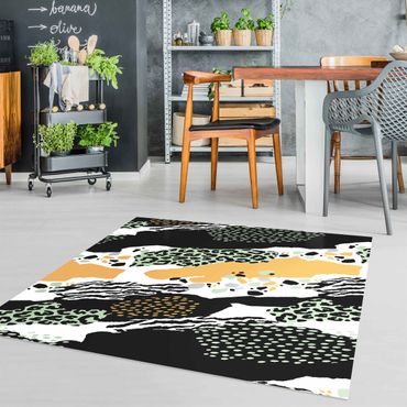 Vinyl Floor Mat - Animal Print Zebra Tiger Leopard Africa - Square Format 1:1