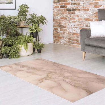 Vinyl Floor Mat - Marble Look Gray Brown - Landscape Format 2:1