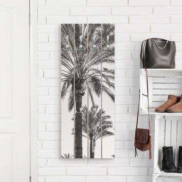 Coat rack - Palm Trees At Sunset Black And White