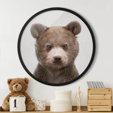 Circular framed print - Baby Bear Bruno