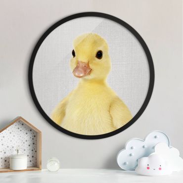 Circular framed print - Baby Duck Emma
