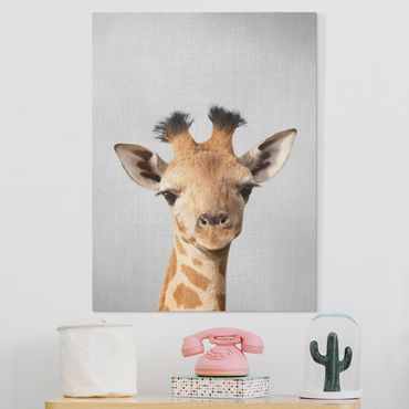 Canvas print - Baby Giraffe Gandalf - Portrait format 3:4