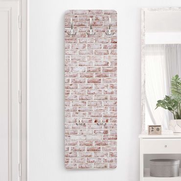 Coat rack modern - Brick Wall Shabby Painted White