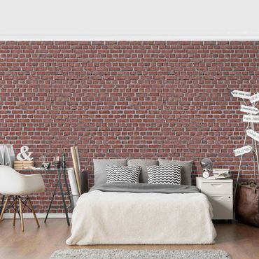 Wallpaper - Brick Tile Wallpaper Red