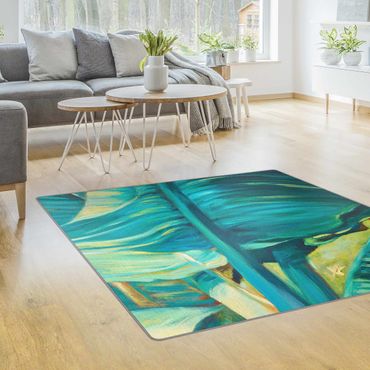 Rug - Banana Leaf With Turquoise l