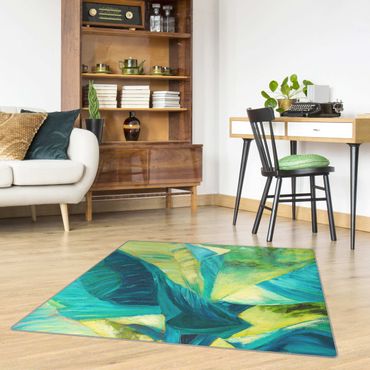 Rug - Banana Leaf With Turquoise ll