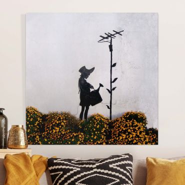 Canvas print - Banksy - Girl With Watering can