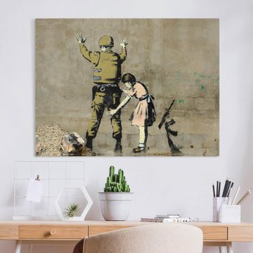 Canvas print - Banksy - Girl Frisking Soldier