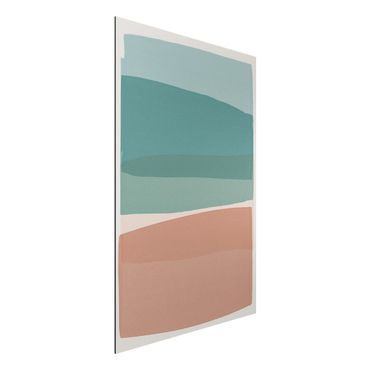 Print on aluminium - Modern Turquoise And Pink