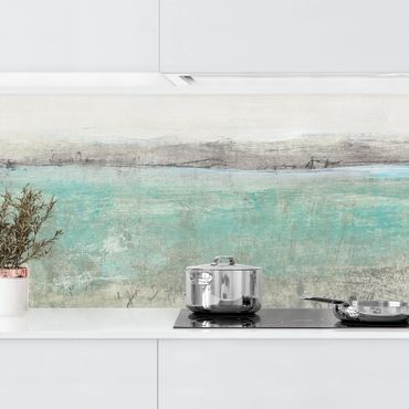 Kitchen wall cladding - Horizon Over Turquoise I