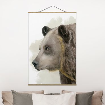 Fabric print with poster hangers - Forest Friends - Bear