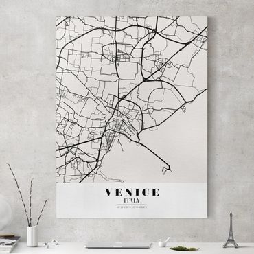 Print on canvas - Venice City Map - Classic