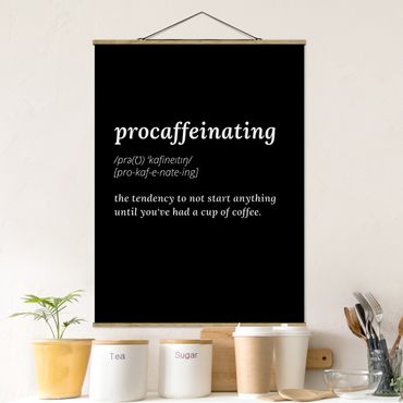 Fabric print with poster hangers - Procaffeinating
