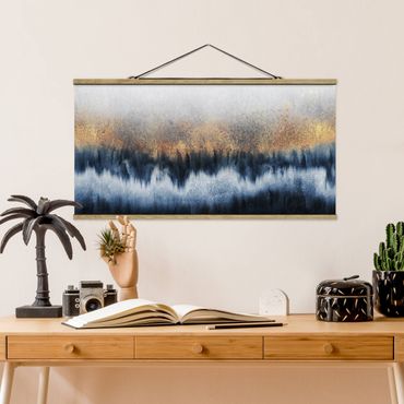 Fabric print with poster hangers - Golden Horizon
